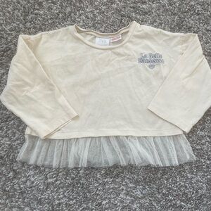 Zara baby long sleeve tee with tulle bottom